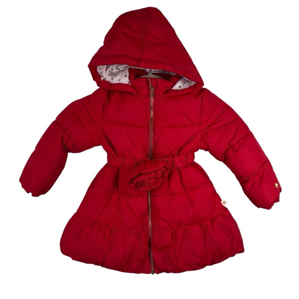 Kate Spade Kids Red Hooded Puffer Coat 24 M Toddler Girl